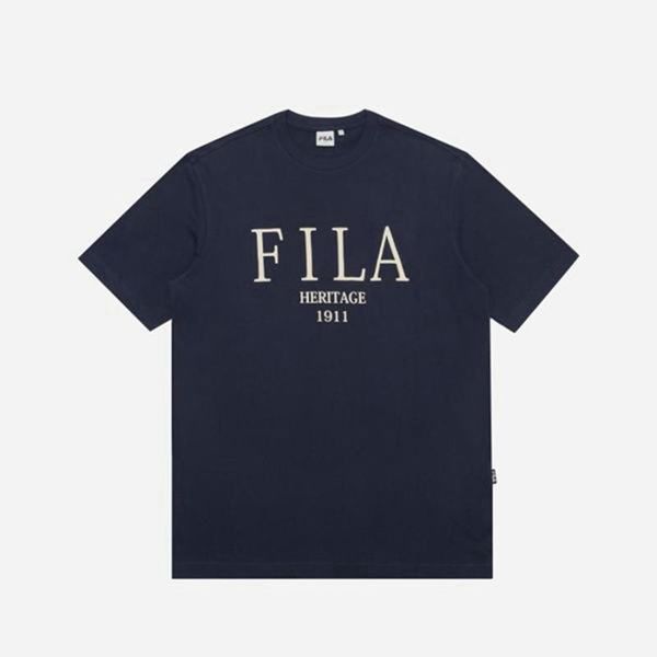 Fila Heritage Rugby S/S Men's T-Shirts - Navy,NZ 501-96573